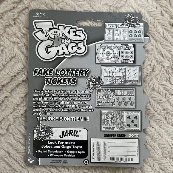 Fake Lottery Ticket Scratch Tickets (5 Tickets) Prank Gag Winning Tickets - Picture 4 of 16